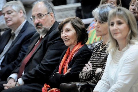 María Josefina Plá (al centro), presidenta de la Institución Nacional de Derechos Humanos y Defensoría del Pueblo (Inddhh) | Foto: Javier Calvelo / adhocFOTOS (Archivo, 2017)