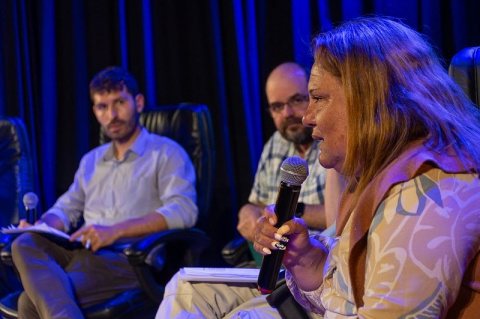María Flores (SUTTA) durante un evento en Sala Camacuá | Foto (archivo 2025): Javier Pérez Seveso 