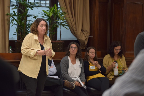 Eugenia Estoup durante una asamblea en la ANV | Foto: Javier Pérez Seveso