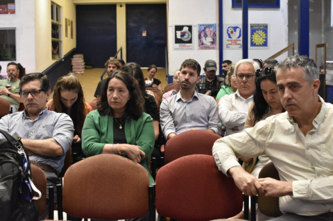 Delegación de AEBU en el conversatorio del PIT-CNT | Foto: PIT-CNT