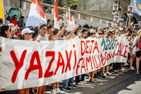 Movilización frente al Ministerio de Trabajo | Foto: PIT-CNT